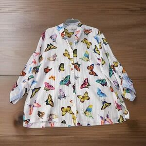 John Mark Womens 3X Colorful Festival Tunic Top Boho Art To Wear Butterfly NWT